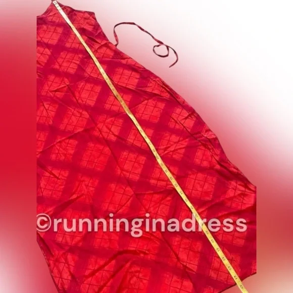 VTG Matty Nique Red Tartan Plaid Maxi Slip Dress NWT 90s Y2K DeadStock XL 8/10 - Picture 16 of 16